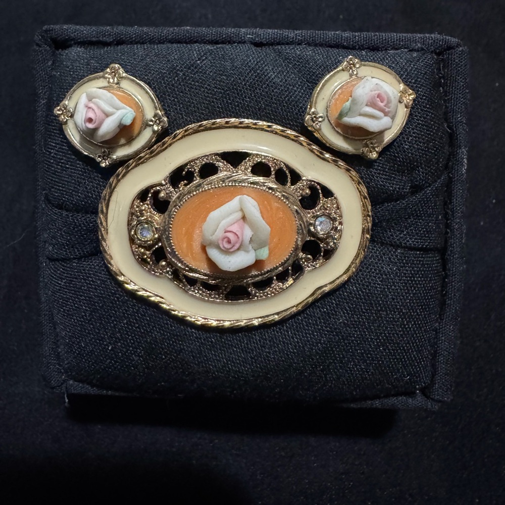 Vintage Brooch pin and earrings from the 1928 Jewelry Co.